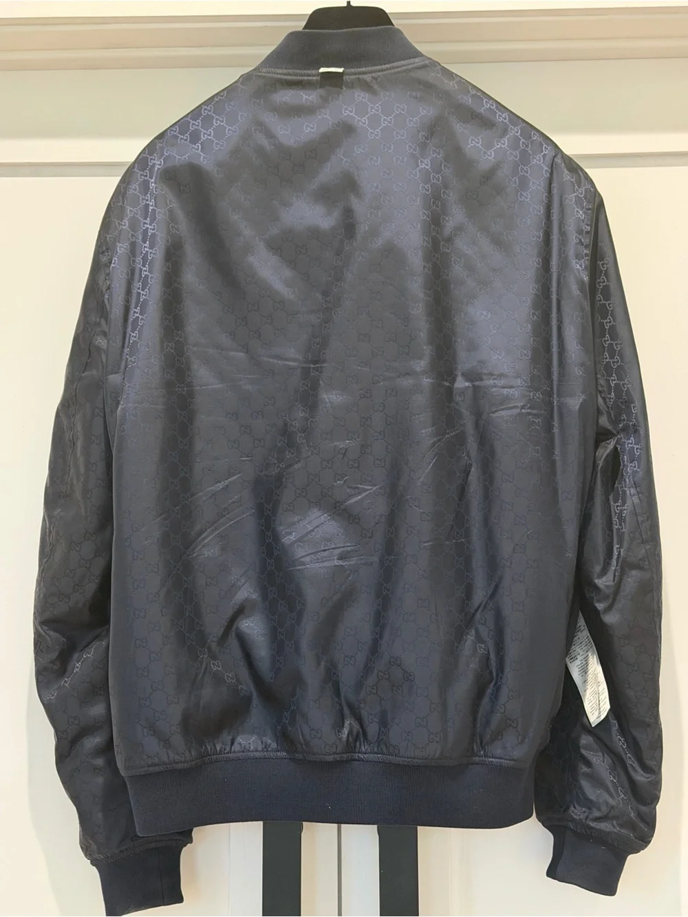 Gucci Reversible Navy Monogram Bomber Jacket
